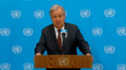 <![CDATA[ "Os combates têm de parar": Guterres saúda plano de paz entre Israel e Hamas ]]>