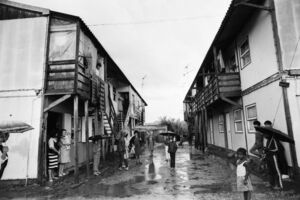 O Bairro do Relógio, também conhecido como “Camboja”, em 1986: o bairro nasceu da construção da ponte