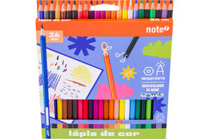 Lápis de cor com 24 unidades da marca Note, ideal para o regresso às aulas