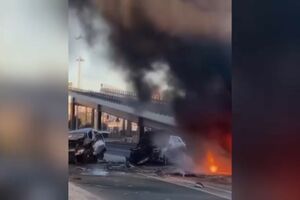 Carro despista-se a fugir da polícia e incendeia-se junto à Torre de Belém