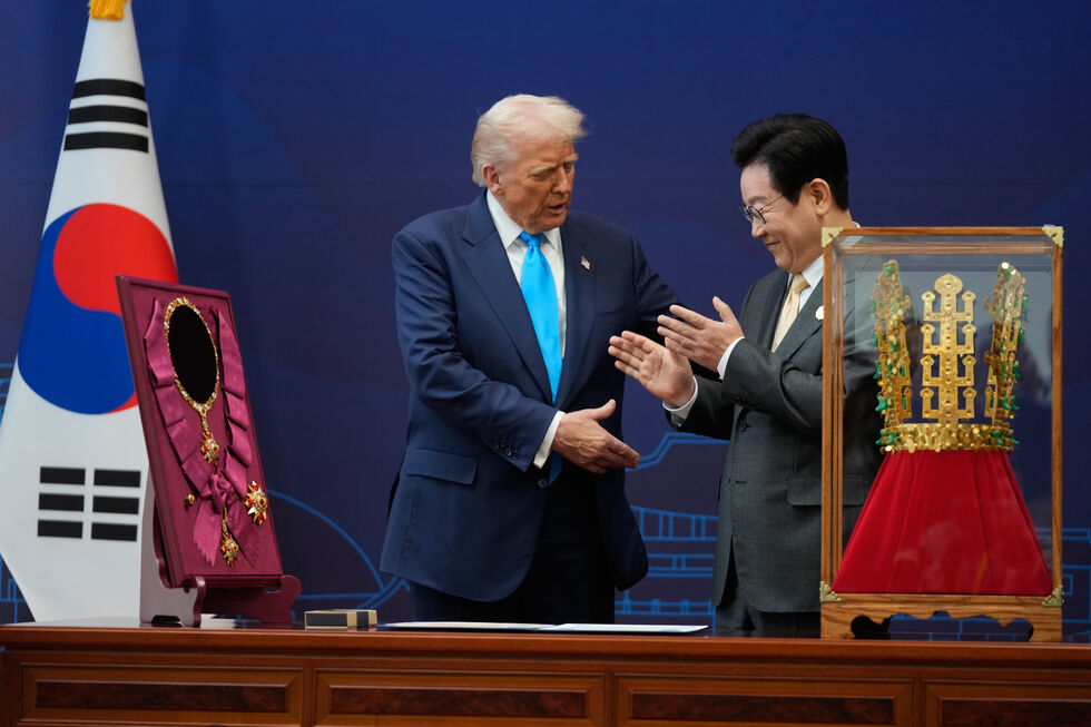 Trump e o presidente Lee Jae Myung. EUA e Coreia do Sul mantêm relações estreitas desde a década de 1950