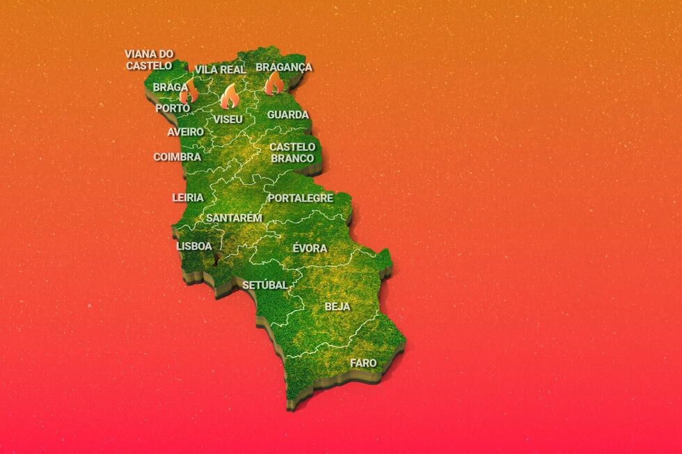 Este é o ponto de situação dos incêndios em Portugal. Veja o mapa
