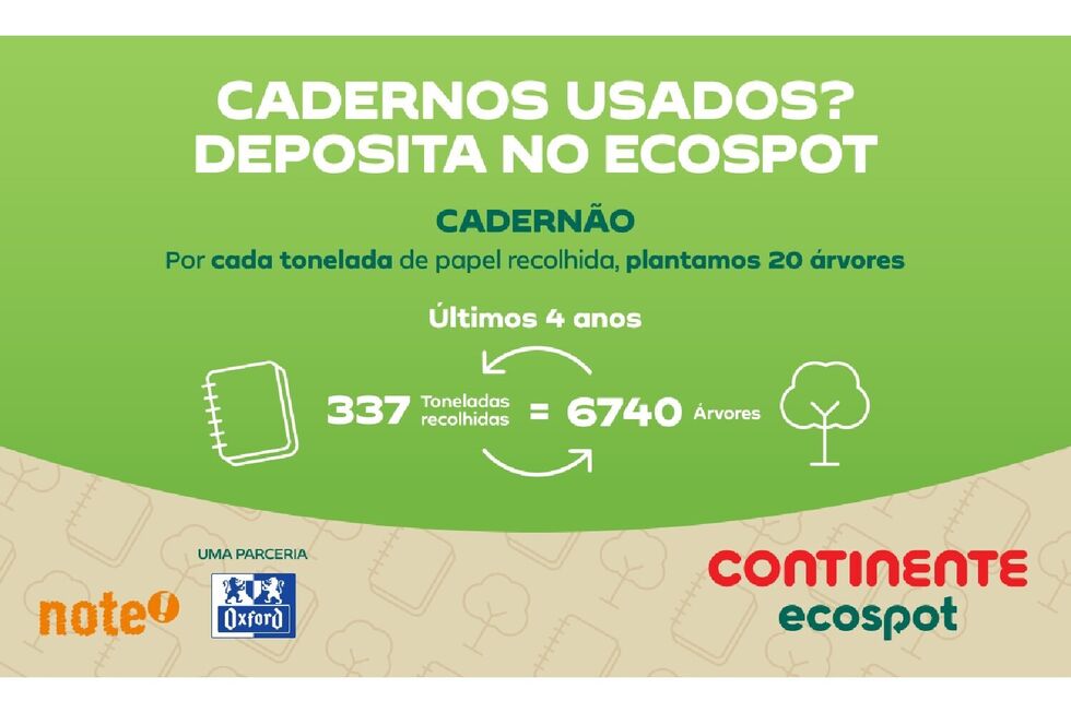 Cadernos usados: 337 toneladas recolhidas transformaram-se em 6740 árvores