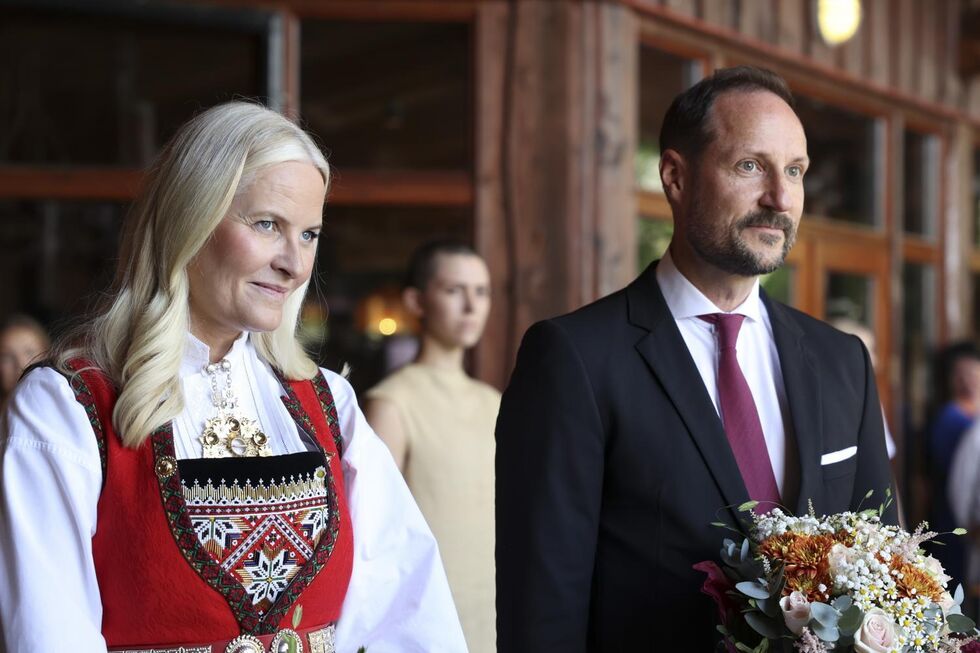 Norway's Crown Prince Haakon, right, and Crown Princess Mette-Marit attend