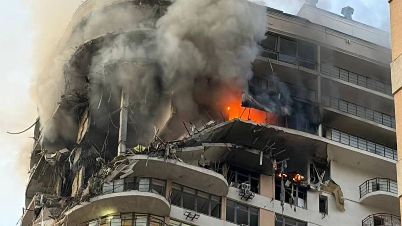 Tenista ucraniana partilhou imagens do prédio