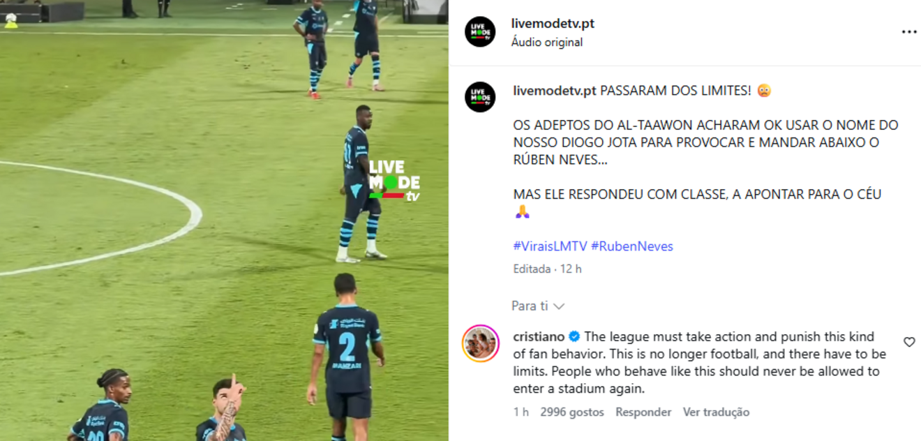 O comentário de Cristiano Ronaldo
