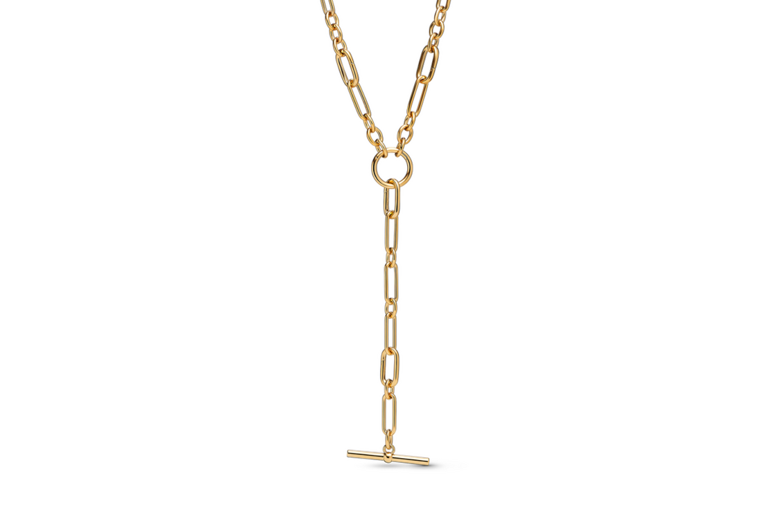 Colar Y Pandora ME com elos em liga metálica de assinatura com revestimento de ouro 14k, 219€