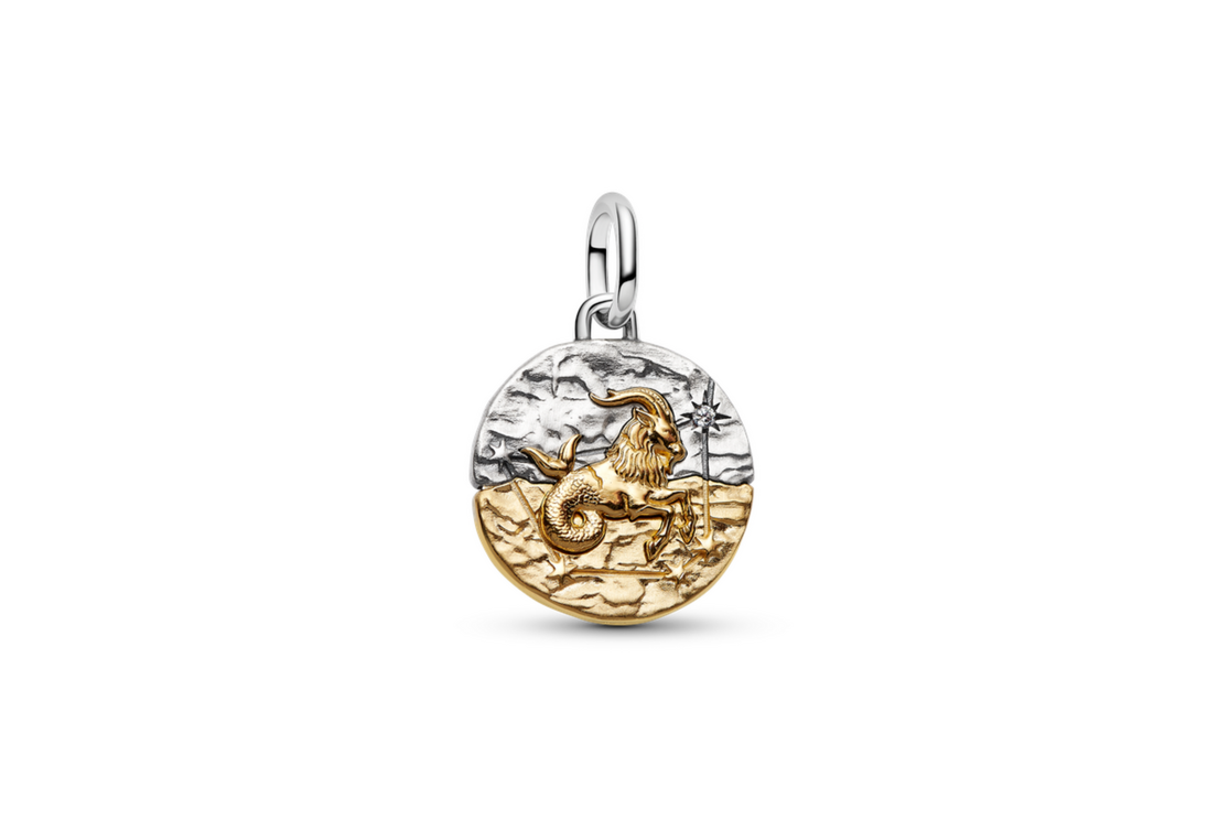 Medalhão XL Capricórnio Pandora TALISMAN em prata 925 e liga metálica de assinatura com revestimento de ouro 14k, €89