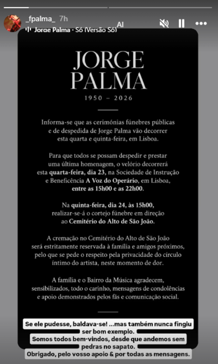 Francisco Palma, story sobre o pai