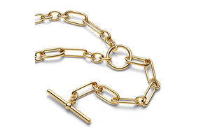 Colar Y Pandora ME com elos em liga metálica de assinatura com revestimento de ouro 14k, 219€