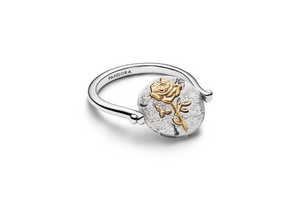Anel Rosa Pandora TALISMAN giratório em prata 925 e liga metálica de assinatura com revestimento de ouro 14k, €69