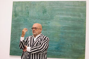 Pedro Cabrita Reis no Museu de Arte Arquitetura e Tecnologia (MAAT), em Lisboa, na apresentação da sua nova exposição