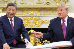 Xi Jinping e Donald Trump em reunião nos EUA