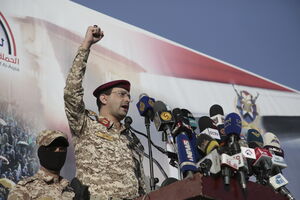 O porta-voz militar dos Houthis, Yahya Saree