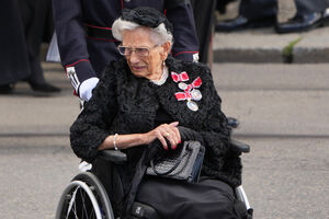 Princesa Astrid da Noruega após a cerimónia fúnebre do rei Harald V da Noruega.