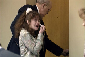 Christa Pike no dia em que foi setenciada à pena de morte, em 1996