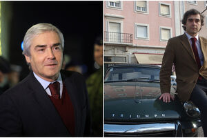 Nuno Melo com o seu Triumph de 1967. O ministro tem uma vasta coleção de automóveis; este verão adquiriu o seu 19.º carro