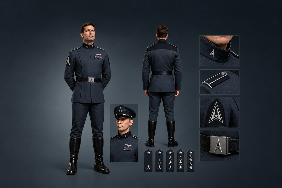 Novo equipamento da Space Force, segundo Donald Trump (imagem tratada com IA)