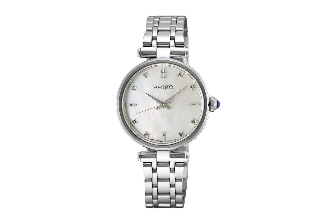 Relógio SEIKO de senhora com bracelete em metal e pormenores em madrepérola