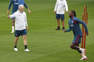 Portugal national team coach Jorge Jesus and player Rafael Leao