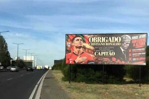 "Serás sempre o nosso capitão": painel publicitário em Lisboa elogia Cristiano Ronaldo e critica Jorge Jesus 