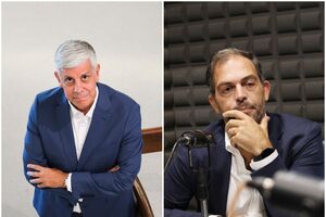 Mário Centeno, ex-ministro das Finanças e antigo governador do Banco de Portugal, e Duarte Cordeiro, ex-ministro do Ambiente