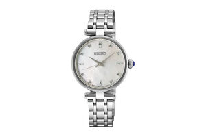 Relógio SEIKO de senhora com bracelete em metal e pormenores em madrepérola