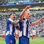 Borja Sainz e Froholdt a festejar. O FC Porto tem tido uma prestação muito fraca na Liga dos Campeões