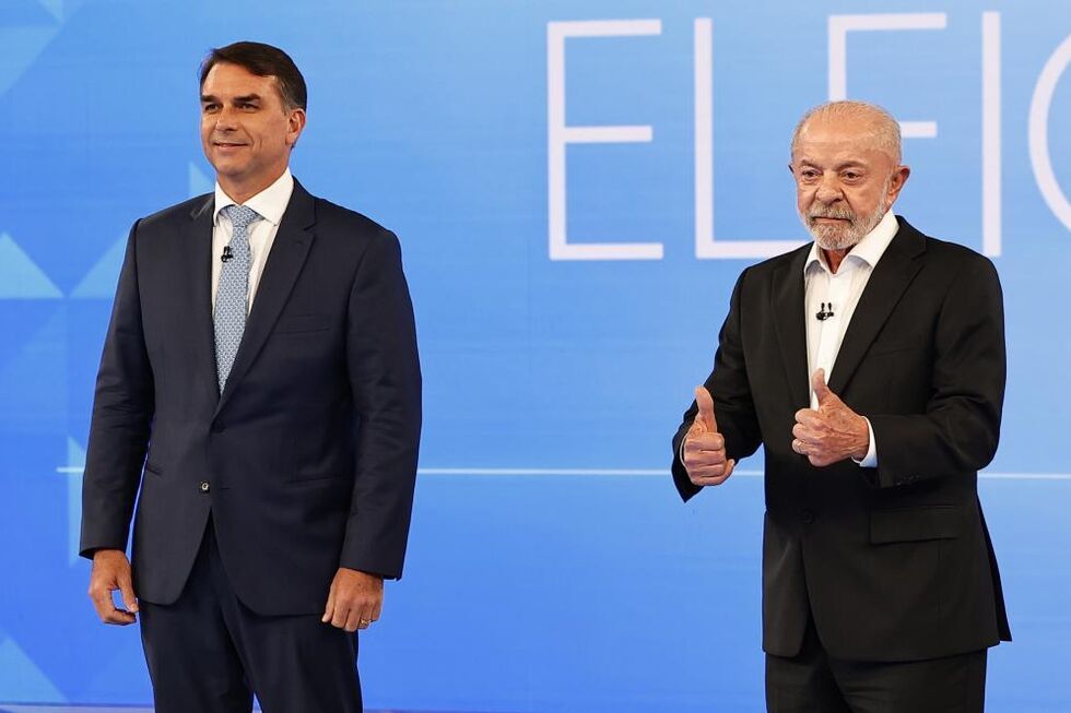 Flávio Bolsonaro e Lula da Silva