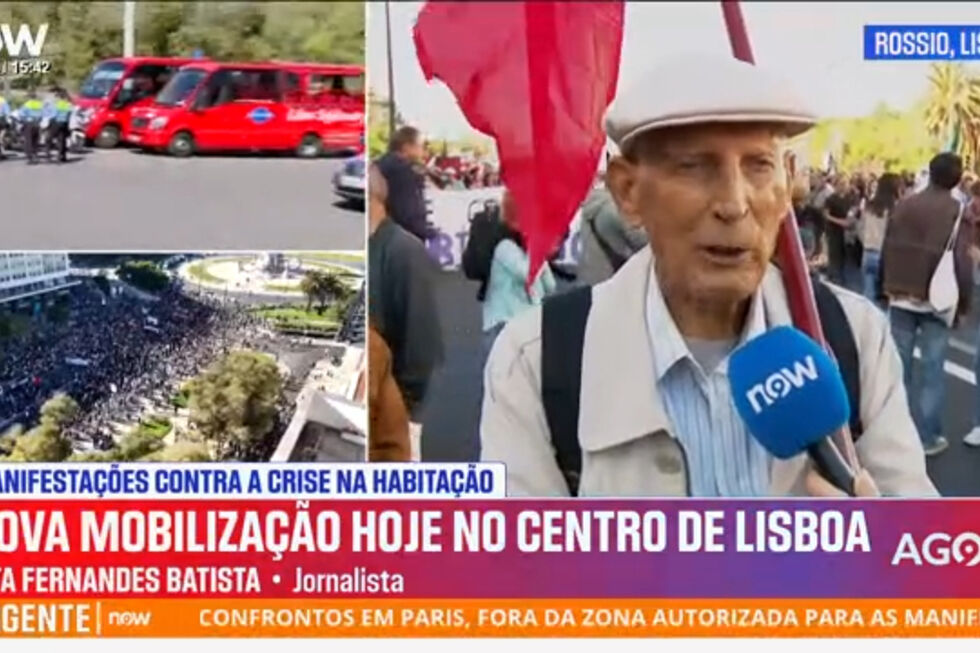 "O País está a andar para trás a passos largos": Alfredo Fernandes marcha rumo ao Rossio de bandeira ao ombro 